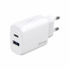 СЗУ Proove Silicone Power 2 30W (Type-C + USB) + Cable Type-C to Type-C (1m) (white)